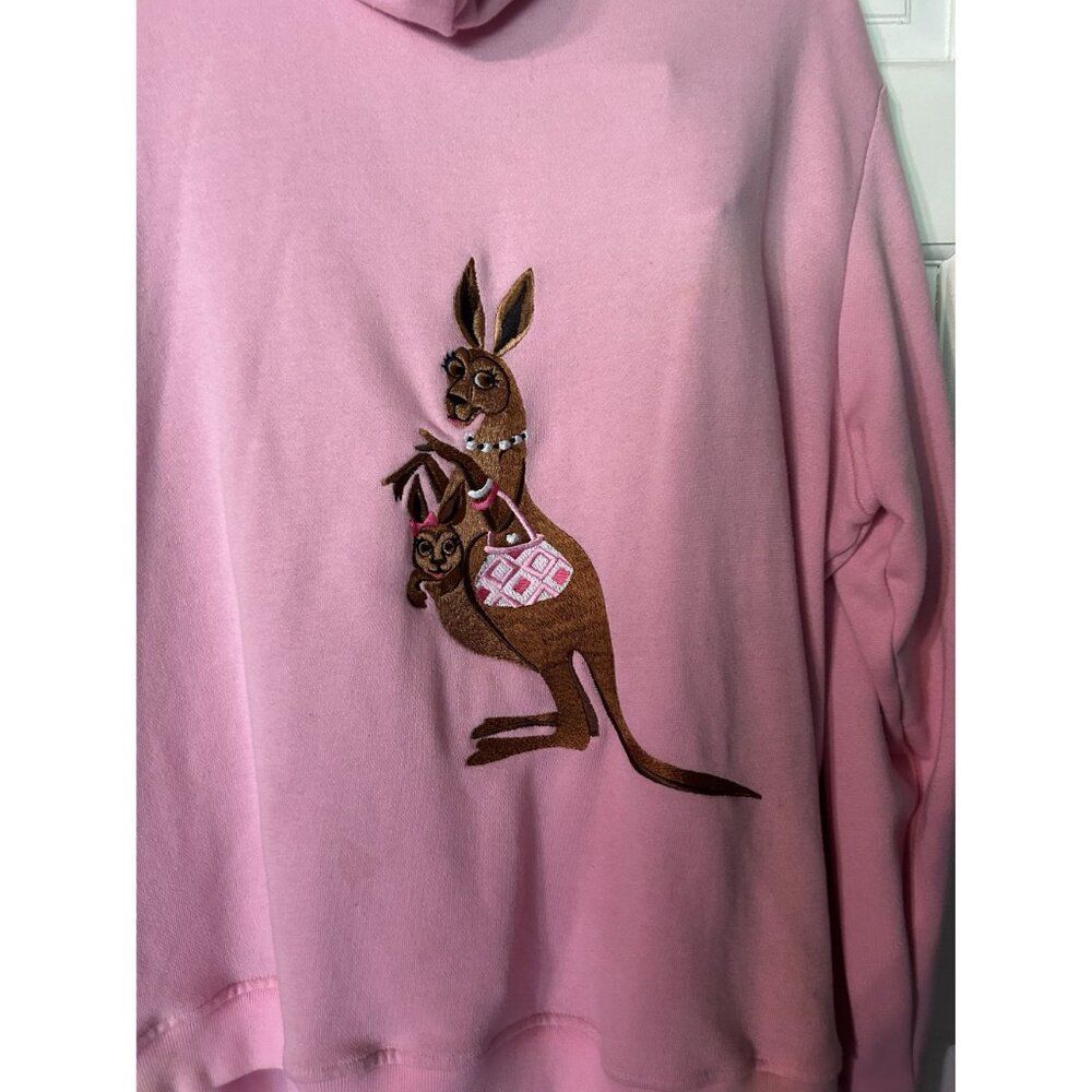 Bob Mackie Wearable Art Pink Kangaroo Hoodie & Pants Set 1X - Picture 4 of 6